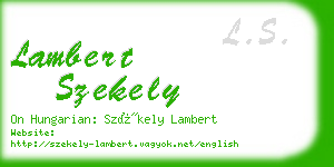 lambert szekely business card